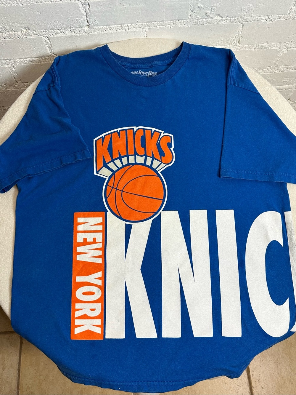 KNICKS FINALS vtg We Love Fine Hardwood Classics New York Blue Orange Men XL